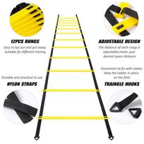 12 Rung Agility Speed Ladder Set 19.7ft for for Soccer Football Fitness Training geltona