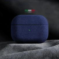 Italian Suede Leather Case For Airpods Pro 2 Airpods4 Luxury Artificial Leather All Inclusive Case Airpods3 Case Wireless Charge For AirPods 3 mėlyna