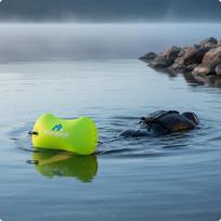Inflatable Swim Buoy HighVisibility Tow Float Waterproof Storage Dry Bag for Swimmers, Fluorescent Yellow Small white