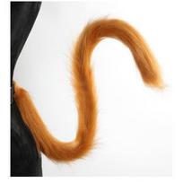 Rankų darbo purios katės uodegos ir lapės ausų aksesuarai Lolita Cosplay Kawaii Anime kostiumas Fluffy Cat TailCoffee brown