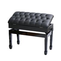 Leather Piano Bench with Adjustable Height Padded Cushioned Keyboard black