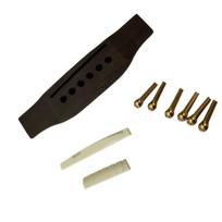 Guitar Bridge with Saddle Wooden acoustic guitars Replacement Hardware for Guitarists, black