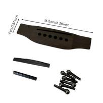 Guitar Bridge with Saddle Wooden acoustic guitars Replacement Hardware for Guitarists, black
