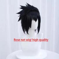 Uchiha Sasuke Cosplay Kostiumo Rinkinys - Anime Hokage Shippuden Trečiosios Kartos Pilkas Viršutinis Kostiumas Perukas Helovinui XXXL black