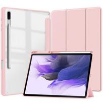 Skirta Samsung Galaxy Tab S8 S7 11 Plus FE 12,4 colio dėklui permatomas galinis planšetinio kompiuterio dangtelis, skirtas Tab S8 Ultra 14,6 colio stovo dėklas Funda Tab S7 11 inch rožinė