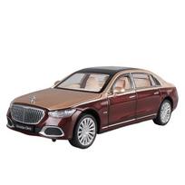 1/24 Benz Maybach S680 Lydinio Automobilis Diecast Metalinis Modelis Garsas ir Šviesa Žaislinis Automobilis Centrinio Valdymo Papuošalai Kolekcionuojami Vaikų Žaislai raudona/auksas