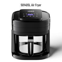 Cross-Border 5L Air Fryer with Glass Basket, 110V-230V, 50Hz Electric Large Capacity Oven gray