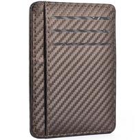 Men's Slim and Simple Front-pocket Wallet for Credit Card Storage, Portable Leather Wallet gray