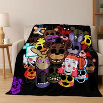 3D F-FNAF Žaidimo Animacinis Flanelinis Antklodė Minkšta Šilta Mėtomoji Antklodė Lovai Miegamajam Kambariui Svetainei Kelionėms Kempingui Piknikui Dovana 75x90cm brown