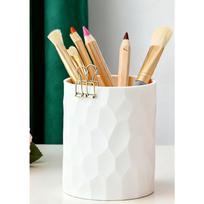 Round Pen Holder Office Stationery Pen Bucket Silicone Multi-functional Makeup Pen Storage Box gryna balta spalva