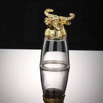 Twelve Zodiac Crystal Glass Shot Glasses - Luxury Chinese-Style Baijiu Cups white