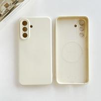 Oficialus skystas silikonas magnetiniam dėklui Samsung Galaxy S25 S24 S23 S22Ultra Plus A56 A16 A55 A54 Saldaininis minkštas dangtelis Galaxy A56 beige