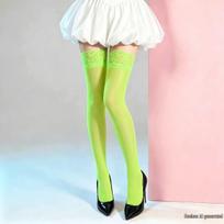 Ultra-Thin Lace Over-the-Knee Non-Slip Stockings for Women Silicone fluorescencinė žalia spalva