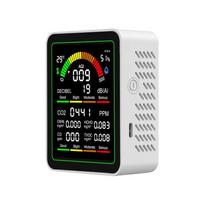 9-in-1 daugiafunkcis dujų detektorius: Matuoja triukšmą, formaldehidą, CO2, TVOC, temperatūrą, drėgmę, C6H6, CO. Model 1