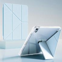 Y-Shaped Case for iPad A16 11th 10th generation, 5/6/7/8/9th gen, Air mini Pro 11 12.9 with Pencil holder Multi-Angle Stand 5th 6th Pro 9.7 white
