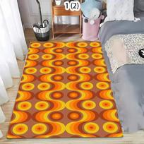 Brown Orange Retro Mid Century Rug Geometric Design Rug Durable Vintage Inspired Floor Mat Doormat Boho Chic Home Accent 40x60CM gray