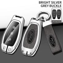 Metalinis Odinis Nuotolinio Raktų Dėklas Apsauginis Dangtelis Ford Puma Grand C-Max Focus Mondeo Kuga j278 Fiesta EcoSport Transit sidabro pilka spalva