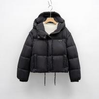 Solid color removable sleeves down cotton clothes women's winter new design short vest hooded bread clothes M juoda