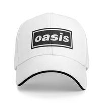 O-Oasis Roko Grupės Logotipas Sumuštinių Kepurės Suaugusiems, Lauko Kepurės Nuo Saulės Reguliuojamos Poliesterinės Kepurės Su Snapeliu Vasarinės as show black