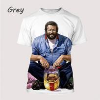 Naujausi Bud Spencer Terence Hill 3D spaudos viršūnės Harajuku O formos kaklu marškinėliai kasdieniai trumpomis rankovėmis madingi marškinėliai vasariniai vyriški drabužiai L brown