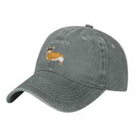 Incorgnito Corgi Dog Pun Washed Denim Baseball Cap Adjustable Unisex Casual Outdoor Hat One Size pilka