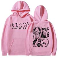 Reperis Mf Doom Madvillain Metal Face Graphic Print Hoodie Vyriški Moterų Hip Hop Madingi Megztiniai Vyriški Fleece Negabaritiniai megztiniai XXXL rožinė