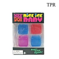 Needoh Nice Ice Cube Maltose Fidget Toy Berg Super Size 4 Pack Mini Multicolored Non-toxic Slow Rebound Squish Anxiety Relief black