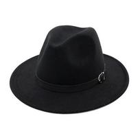 Platus kraštas Britiška Fedora skrybėlė Formali proga Vilnonės skrybėlės Mada Žieminės veltinio skrybėlės Šventė Vestuvės black