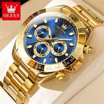 OLEVS 6638 Originalus Prekės ženklas Klasikinis Vyriškas Laikrodis Prabangūs Automatiniai Mechaniniai Laikrodžiai Vyrams Chronografas Atsparus Vandeniui Vyriškas Laikrodis blue