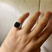 Retro Flat Square Black Glass Onyx Tail Ring For Women Classic Zinc Alloy Open Ring Designer Zircon Accessories Unisex Gift 5-7 white