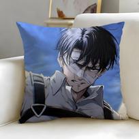 popular anime character Levi Ackerman Cushion Cover Soft & Easy-Wash Pillow Case – Versatile for Couch, Bed, Travel and Office 30cmx30cm black