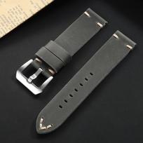 18 20 22 24 26 mm Panerai Crazy Horse Karvės Odos Laikrodžio Dirželis Vintažinis Juostos Pakeitimas Apyrankė Rankų Darbo Siuvimas Laikrodžio Dirželis 24mm pilka spalva