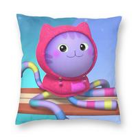 Gabbys Dollhouse Cartoon Pillowcase Double-Sided Printing Polyester Cushion Cover Gift Dj Catnip Pillow Case Cover Bed Square Peach skin 18*18(CM)-1Pcs