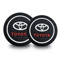 Silica Gel Car Coaster Water Cup Anti-slip Pad for Toyota TRD Aygo Vitz Vios Yaris Yaris Mark-X Mirai Corolla Avensis 2pcs black