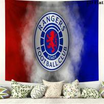 Rangers FC logotipas Sieninė gobelenas Estetiškas sieninis kabinamas Spausdinto audinio pledas Dekoratyviniai gobelenai miegamajam svetainei namų dekoravimui 150cm x 200cm