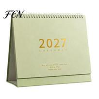Stable Triangular Base Calendar Desk 2026-2027, Oct 2026-Dec 2027 14-Month Calendar, Large Gift for Colleagues Desktop Planning, Organizing in Family, Transverse žalia
