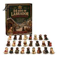 Limited Edition Collectibles Dog Advent Calendar Acrylic Ornament Countdown 24-Day Christmas Set with Collectible Figurines Mini Figures Tree A black