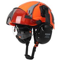 CE Carbon Fiber Safety Cap with Adjustable Vent Slot Double Goggle Earmuffs ABS Safety Helmet for Engineer Construction Work Hat