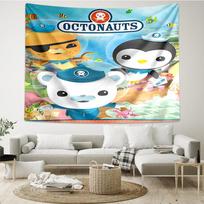 Octonauts Print Tapestry, Backdrop, Easy Setup, Ideal for Bedroom, Office & Living Room, with Aesthetic Wall Hanging Decor. 100cmx150cm blue
