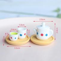 Dollhouse Miniature Accessories Simulation Retro Kettle Pot Open Lid Figure Toys for Doll House Ornament Durable white
