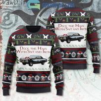 Supernatural Deck The Halls With Salt And Iron Ugly Sweater Unisex T-Shirt XXXXL white
