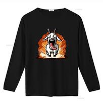 Crazy Goat Simulator Funny Animal Humor Unisexs T Shirt Vintage Washed Stylish Stretched Breathable Top For Everyday Wear Casual M black