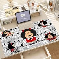 Cartoon Cute Mafalda Mouse Pad Anti Slip Rubber Edge Locked Thickened Laptop Gaming Desk Mat 800x300x2mm