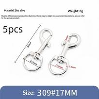 5Pcs Round Bottom Metal Pet Buckle Swivel Lobster Clasp Dog Collar Snap Keychain For Pet Leads Leash Diy Hardware Accessories 309S-17mm 5pcs white