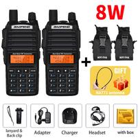 2pcs Real 8W Baofeng UV-82 Walkie Talkie 10KM uv 82 Portable Two way Radio UV82 High Power Dual Band HF FM Transceiver + NA771
