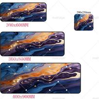 XXL Abstract Fluid Art Mouse Pad  Washable  Surface Desk Mat for Office Work Study Gaming Laptop Computer Table Protection 800x300x2mm blue