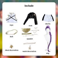 Rumi Zoey Mira Cosplay Cosplay Kostiumas Perukas Mergaitėms Juodas Auksinis Kostiumas Vaikų Helovino Šventė Vaidmenų Žaidimo Apranga Child 110 white