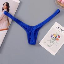 New Deep V Thong Women's Breathable  Line Sexy Hot Waist Mini Panties Bikini Bottom Thongs Female Panty Women Underwear L mėlyna