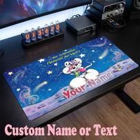 Diddl Customized Name Text Mouse Pad, Large Desk Mouse Mat Personalized Home Office Present 30cmx60cm blue