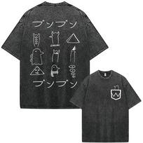 Manga Oyasumi Goodnight Punpun God Aiko Tanaka Vintage Washed T-shirts Men Women Clothing Fashion Harajuku Oversized T Shirts 2XL black